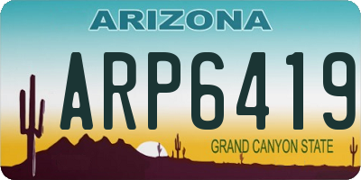 AZ license plate ARP6419