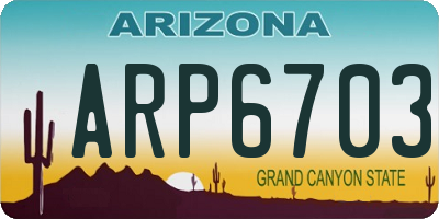 AZ license plate ARP6703