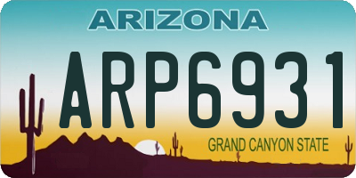 AZ license plate ARP6931