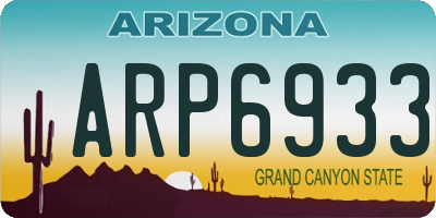 AZ license plate ARP6933
