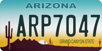 AZ license plate ARP7047