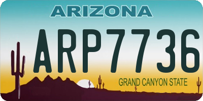 AZ license plate ARP7736