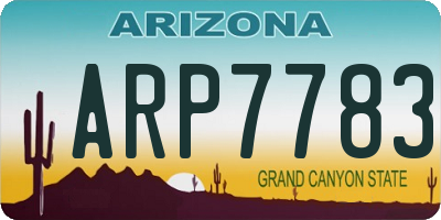 AZ license plate ARP7783