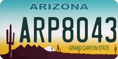 AZ license plate ARP8043