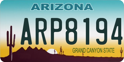 AZ license plate ARP8194