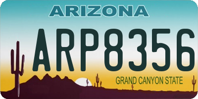 AZ license plate ARP8356