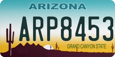 AZ license plate ARP8453
