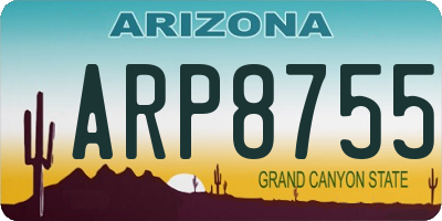 AZ license plate ARP8755