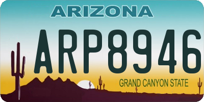 AZ license plate ARP8946