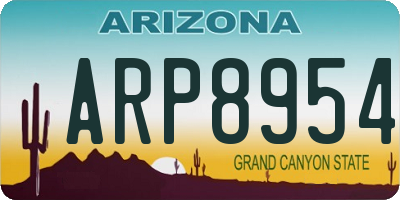 AZ license plate ARP8954