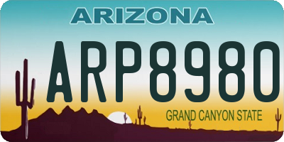 AZ license plate ARP8980