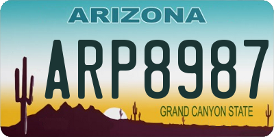 AZ license plate ARP8987