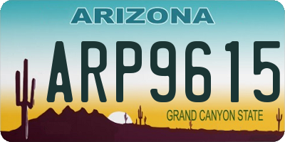 AZ license plate ARP9615