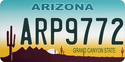 AZ license plate ARP9772