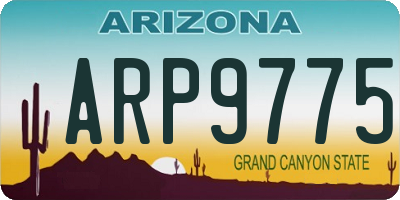 AZ license plate ARP9775