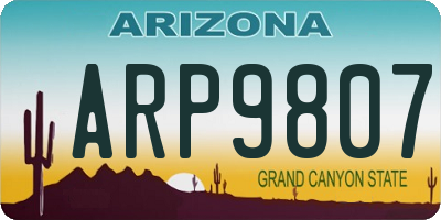 AZ license plate ARP9807