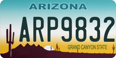 AZ license plate ARP9832