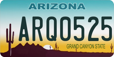 AZ license plate ARQ0525