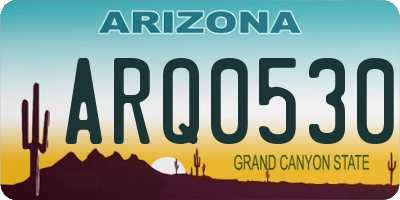 AZ license plate ARQ0530