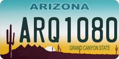 AZ license plate ARQ1080