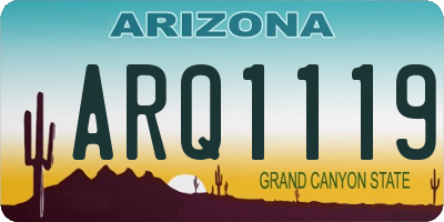 AZ license plate ARQ1119