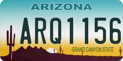 AZ license plate ARQ1156