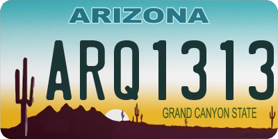 AZ license plate ARQ1313