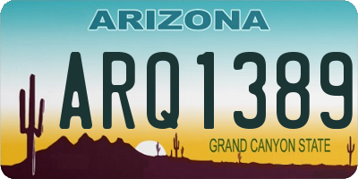 AZ license plate ARQ1389