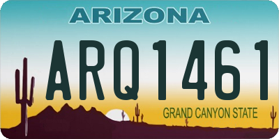 AZ license plate ARQ1461