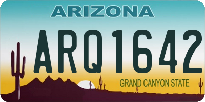 AZ license plate ARQ1642
