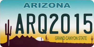 AZ license plate ARQ2015
