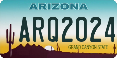 AZ license plate ARQ2024