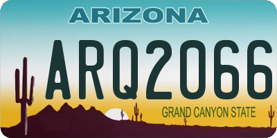 AZ license plate ARQ2066