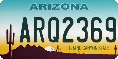 AZ license plate ARQ2369