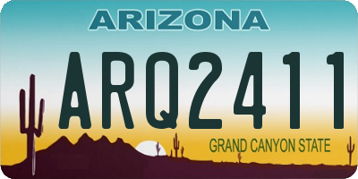 AZ license plate ARQ2411