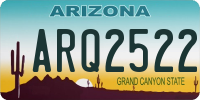 AZ license plate ARQ2522