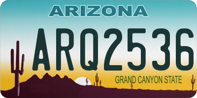 AZ license plate ARQ2536