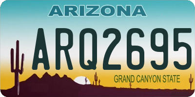 AZ license plate ARQ2695