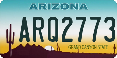 AZ license plate ARQ2773