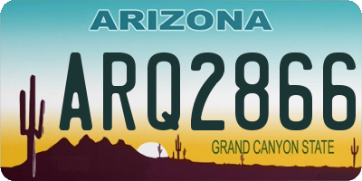 AZ license plate ARQ2866