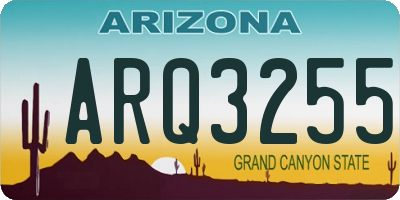 AZ license plate ARQ3255