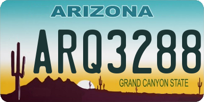 AZ license plate ARQ3288