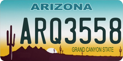 AZ license plate ARQ3558