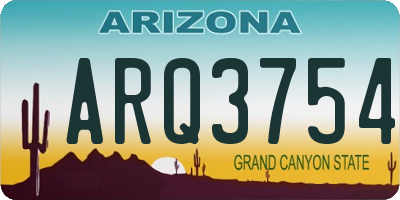 AZ license plate ARQ3754