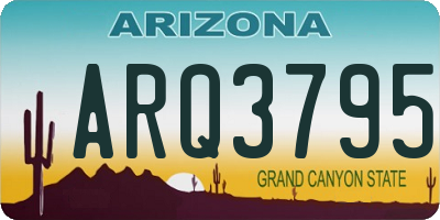 AZ license plate ARQ3795