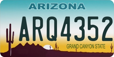 AZ license plate ARQ4352