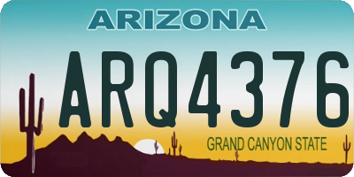 AZ license plate ARQ4376