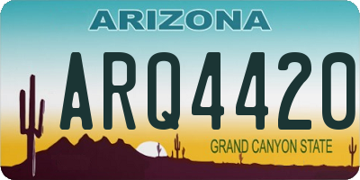 AZ license plate ARQ4420
