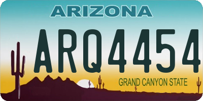 AZ license plate ARQ4454