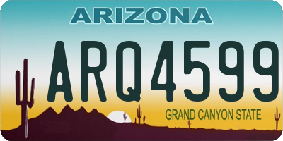 AZ license plate ARQ4599